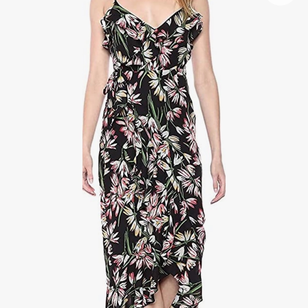 LIKELY RAE FLORAL WRAP MAXI HIGH LOW DRESS SMALL